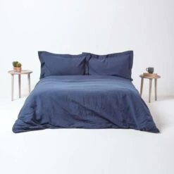 Navy Blue Linen Oxford Pillowcase, King -Best Homeware Store 5 bl1503 navy blue linen oxford pillowcase standard 1