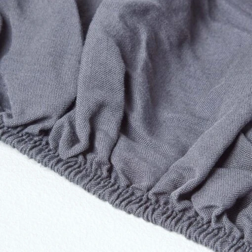 Dark Grey Linen Fitted Sheet -Best Homeware Store 5 bl1521 dark grey linen fitted sheet