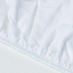 White Linen Fitted Sheet -Best Homeware Store 5 bl1529 white linen fitted sheet