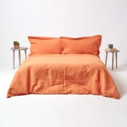 Burnt Orange Linen Oxford Pillowcase, King -Best Homeware Store 5 bl1534 burnt orange linen oxford pillowcase standard 1