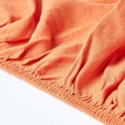 Burnt Orange Linen Fitted Sheet -Best Homeware Store 5 bl1536 burnt orange linen fitted sheet