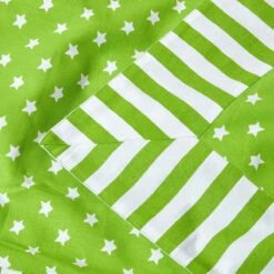 Cotton Stars And Stripes Decorative Green Sofa Throw -Best Homeware Store 5 kt1540 stars and stripes decorative green throw