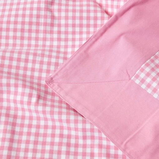 Cotton Gingham Check Pink Throw -Best Homeware Store 5 sf1162a cotton gingham check pink throw 2