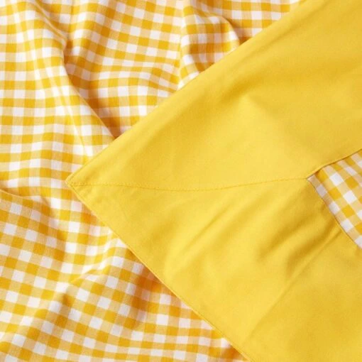 Cotton Gingham Check Yellow Throw, 150 X 200 Cm -Best Homeware Store 5 sf1163a cotton gingham check yellow throw