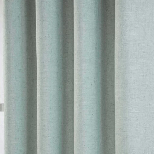 Duck Egg Blue Linen Eyelet Lined Curtain Pair -Best Homeware Store 53 linen eyelet curtain 46 x 72 inches duck egg blue