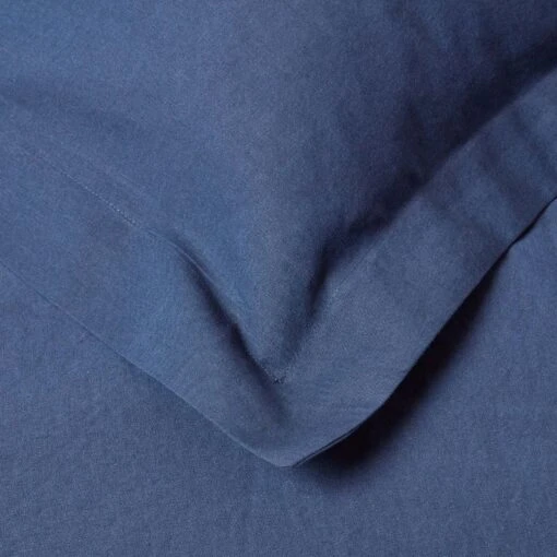 Navy Blue Linen Oxford Pillowcase, King -Best Homeware Store 6 bl1503 navy blue linen oxford pillowcase standard 1