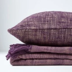 Nirvana Slub Cotton Mauve Throw -Best Homeware Store 6 sf1242 nirvana slub cotton mauve throw