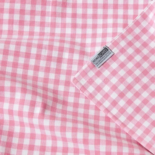 Cotton Gingham Check Pink Throw -Best Homeware Store 7 sf1162a cotton gingham check pink throw 2