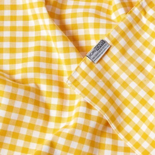 Cotton Gingham Check Yellow Throw, 150 X 200 Cm -Best Homeware Store 7 sf1163a cotton gingham check yellow throw