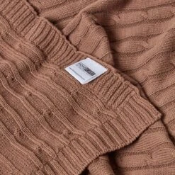 Cotton Cable Knit Throw, Chocolate -Best Homeware Store 8 sf1158 cotton cable knit throw chocolate 1