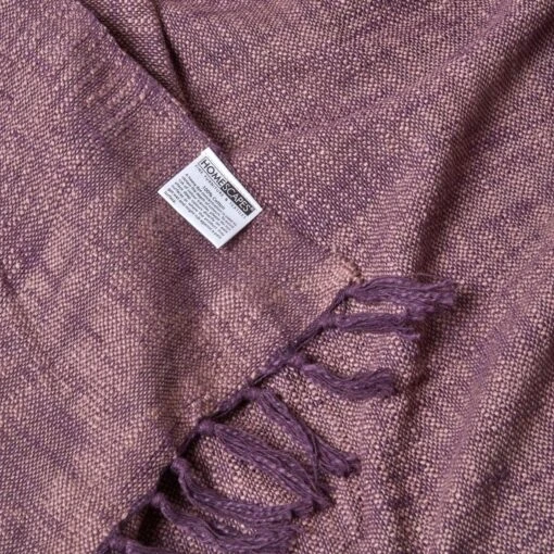 Nirvana Slub Cotton Mauve Throw -Best Homeware Store 8 sf1242 nirvana slub cotton mauve throw