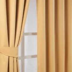 Yellow Herringbone Chevron Blackout Thermal Curtains Pair Eyelet Style -Best Homeware Store 92 embossed eyelet curtain 46 x 72 inches mustard yellow