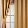 Yellow Herringbone Chevron Blackout Thermal Curtains Pair Eyelet Style -Best Homeware Store 95 embossed eyelet curtain 46 x 72 inches mustard yellow