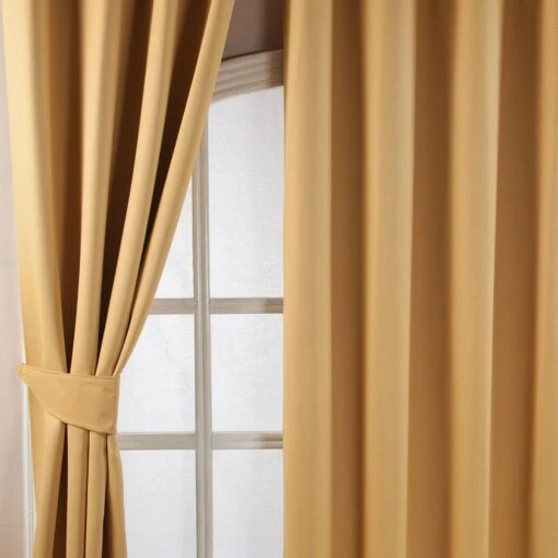 Yellow Herringbone Chevron Blackout Thermal Curtains Pair Eyelet Style -Best Homeware Store 95 embossed eyelet curtain 46 x 72 inches mustard yellow