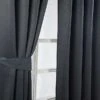 Black Herringbone Chevron Blackout Thermal Curtains Pair Eyelet Style -Best Homeware Store Black Herringbone Chevron Blackout Thermal Curtains Pair Eyelet Style 1