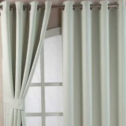 Ivory Herringbone Chevron Blackout Thermal Curtains Pair Eyelet Style -Best Homeware Store Cream Herringbone Chevron Blackout Thermal Curtains Pair Eyelet Style