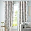 Ashley Wilde Duck Egg Blue 'Avril' Floral Curtains Contemporary Eyelet Style, 46x72" -Best Homeware Store Duck Egg Blue Floral Design Eyelet Curtains 2