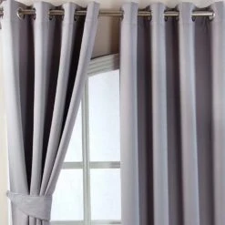 Grey Herringbone Chevron Blackout Thermal Curtains Pair Eyelet Style -Best Homeware Store Grey Herringbone Chevron Blackout Thermal Curtains Pair Eyelet Style