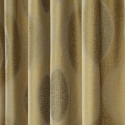 Gold Jacquard Curtain Modern Curve Design Fully Lined -Best Homeware Store Marbbela Collection Curtains Gold5