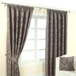 Purple Jacquard Curtain Modern Curve Design Fully Lined -Best Homeware Store Marbbela Collection Curtains Mauve3