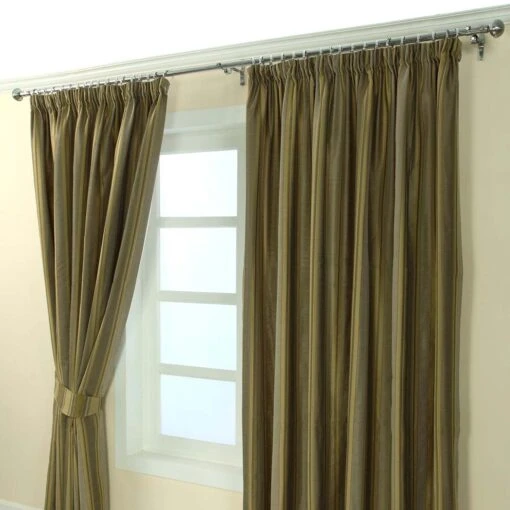 Gold Jacquard Curtain Modern Striped Design Fully Lined -Best Homeware Store Marbbela Collection Gold Curtain2