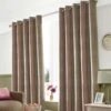 Ashley Wilde Mulberry 'Downton' Modern Striped Curtains Fully Lined Eyelet Style -Best Homeware Store Mulberry and Green Striped Curtains