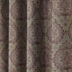 Purple Jacquard Curtain Floral Damask Design Fully Lined -Best Homeware Store Purple Jacquard Curtain Floral Damask Design Fully Lined 4