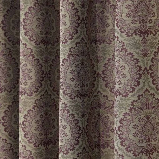 Purple Jacquard Curtain Floral Damask Design Fully Lined -Best Homeware Store Purple Jacquard Curtain Floral Damask Design Fully Lined 4