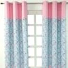 Birds And Flowers Ready Made Eyelet Curtain Pair -Best Homeware Store birds and flowers ready made eyelet curtain pair 1