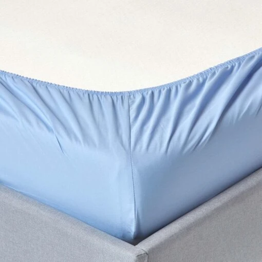 Blue Egyptian Cotton Fitted Sheet 200 TC -Best Homeware Store bl1102 02