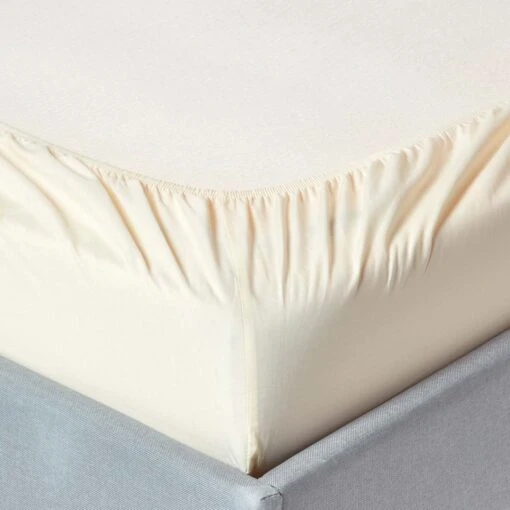 Cream Egyptian Cotton Deep Fitted Sheet 200 TC -Best Homeware Store bl1104 02 9