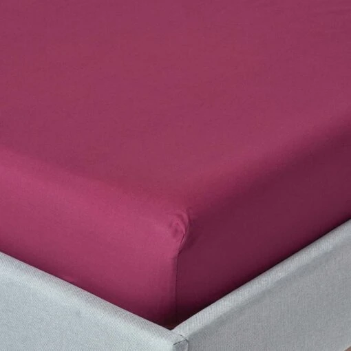 Plum Egyptian Cotton Fitted Sheet 200 TC -Best Homeware Store bl1106 01