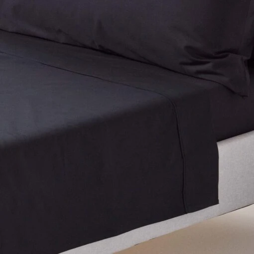 Black Egyptian Cotton Flat Sheet 200 Thread Count -Best Homeware Store bl1119 01