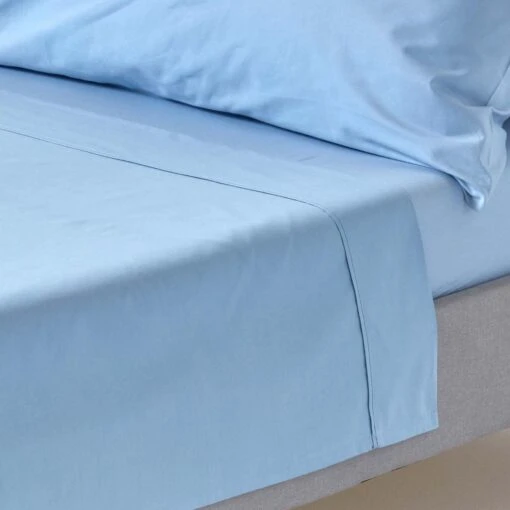 Blue Egyptian Cotton Flat Sheet 200 Thread Count -Best Homeware Store bl1120 01