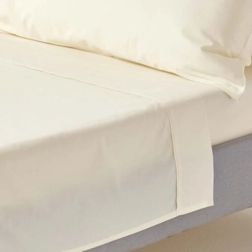 Cream Egyptian Cotton Flat Sheet 200 Thread Count -Best Homeware Store bl1122 01