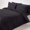 Black Egyptian Cotton Duvet Cover With Pillowcases 200 Thread Count -Best Homeware Store bl1128 01