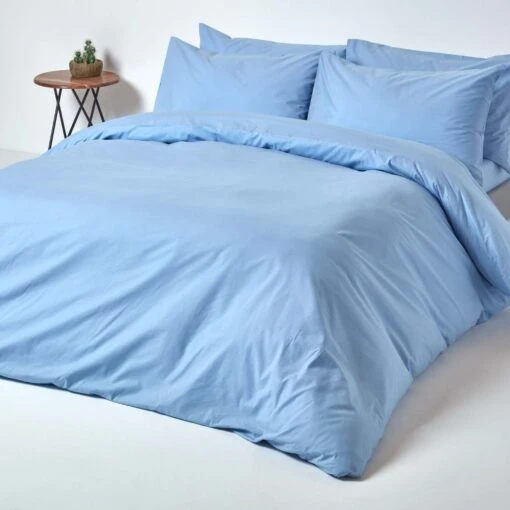 Blue Egyptian Cotton Duvet Cover With Pillowcases 200 Thread Count -Best Homeware Store bl1129 02 6