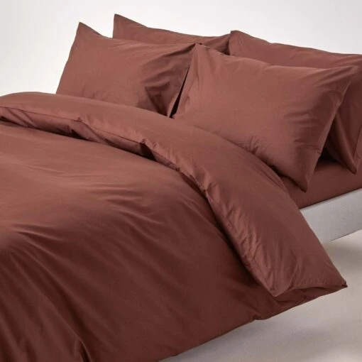 Chocolate Egyptian Cotton Duvet Cover With Pillowcases 200 Thread Count -Best Homeware Store bl1130 01