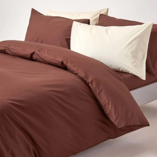 Chocolate Egyptian Cotton Duvet Cover With Pillowcases 200 Thread Count -Best Homeware Store bl1130 06