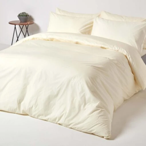 Cream Egyptian Cotton Duvet Cover With Pillowcases 200 Thread Count -Best Homeware Store bl1131 02