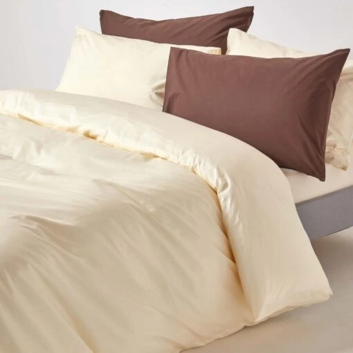 Cream Egyptian Cotton Duvet Cover With Pillowcases 200 Thread Count -Best Homeware Store bl1131 06