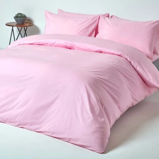 Pink Egyptian Cotton Duvet Cover With Pillowcases 200 Thread Count -Best Homeware Store bl1132 02 1 4