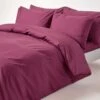 Plum Egyptian Cotton Duvet Cover With Pillowcases 200 Thread Count -Best Homeware Store bl1133 01