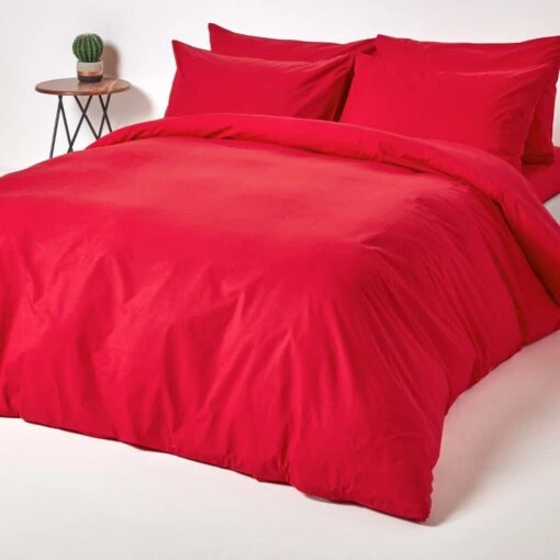 Red Egyptian Cotton Duvet Cover With Pillowcases 200 Thread Count -Best Homeware Store bl1134 02 6