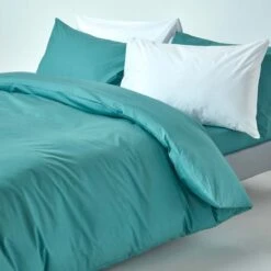 Teal Egyptian Cotton Duvet Cover With Pillowcases 200 Thread Count -Best Homeware Store bl1135 06 1 3