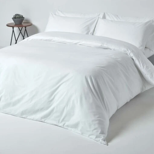 White Egyptian Cotton Duvet Cover With Pillowcases 200 Thread Count -Best Homeware Store bl1136 02 1 4