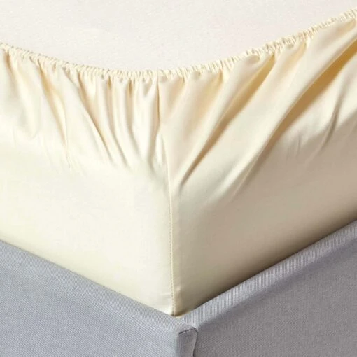 Cream Deep Fitted Sheet Egyptian Cotton 1000 TC -Best Homeware Store bl1192 02 4 1