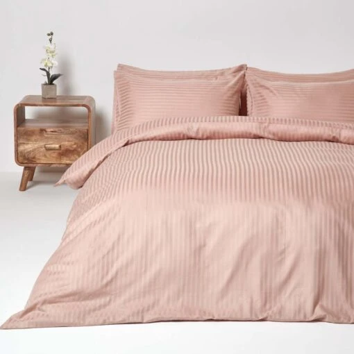 Taupe Beige Egyptian Cotton Stripe Duvet Cover And Pillowcases 330 TC -Best Homeware Store bl1229 02 1