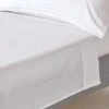 White Egyptian Cotton Satin Stripe Flat Sheet 330 Thread Count -Best Homeware Store bl1243 01