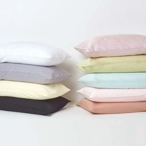 Dusky Pink Violet Egyptian Cotton Stripe Duvet Cover And Pillowcases 330 TC -Best Homeware Store bl1254 06 9